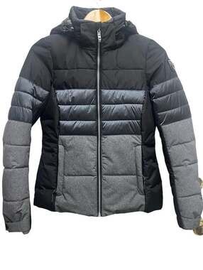 Killtec Women's Black and Gray Quilted Ski Jacket, Size US:4